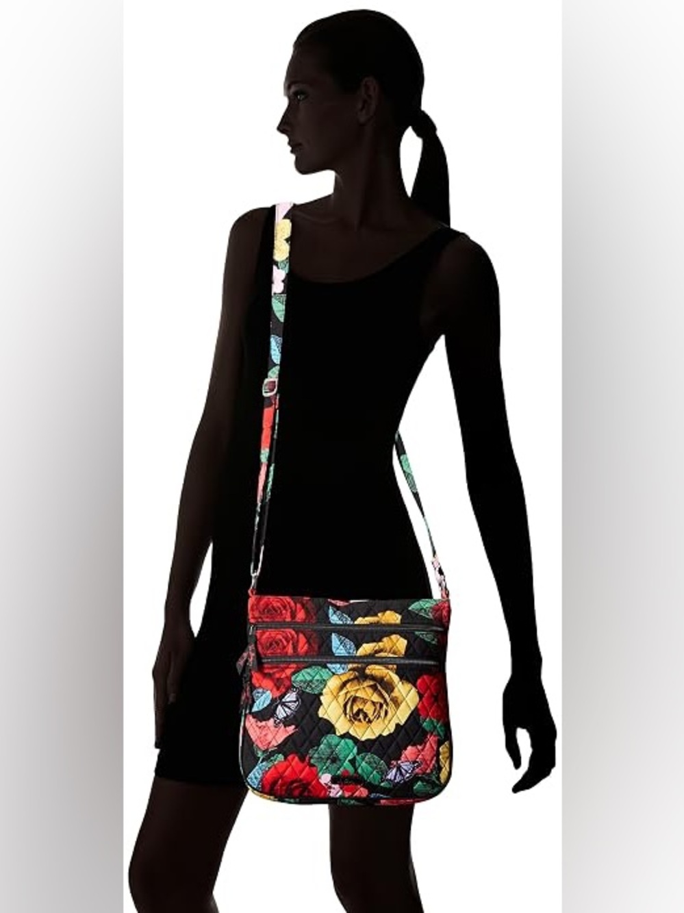Vera Bradley Havana Rose Triple Zip Hipster Cross Body Bag